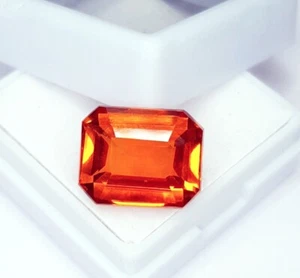 Piedra preciosa suelta zafiro naranja natural Padparadscha esmeralda certificada 10,12 quilates - Imagen 1 de 10