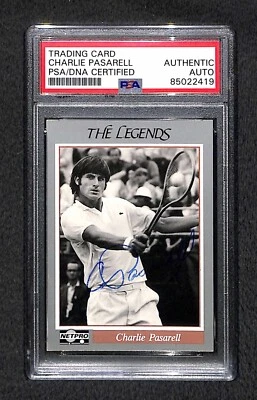 Charlie Pasarell "ATP & HOF" 1991 Net Pro Tennis Signed Auto Rookie Card PSA RC - Image 1 of 2