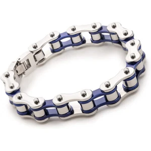 Mens Bracelets Bangles Blue Biker Bicycle Motorcycle Chain Bracelets For Women - Picture 1 of 19