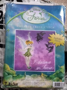 BNIB Disney Tinkerbell Counted Cross Stitch By Anchor - Picture 1 of 4