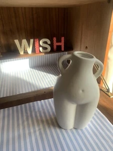 Ceramic Female Body Vase White Curvy Flower Display Statement Quirky - Picture 1 of 10