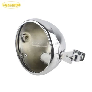7" Chrome Steel Headlight Housing Bucket w/Bracket For Harley Dyna FXDB FXDF FXS - Picture 1 of 9