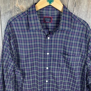 UNTUCKit Talty Long Sleeve Button Up Plaid Polyester Regular Fit Blue Size XL - Picture 1 of 6