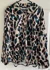 Boohoo Animal Print Long Sleeve Blouse Shirt Thick Size 18 Xxl Made In Uk