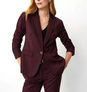 Ann Taylor The Petite Notched One Button Blazer in Wool Blend Stretch size 4P - Picture 1 of 7