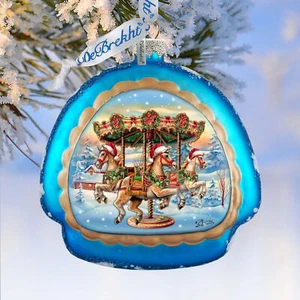 Christmas Carousel Rainbow Glass Ornament - Picture 1 of 1
