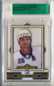 2014-15 ITG Ultimate MARTIN ST LOUIS Gold Base Rare Leaf SP Lightning HOF /50