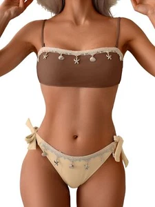 Bikini Sets for Women Two Piece Swimsuit Push Up Tie Back Bathing Suit Bandea... - Picture 1 of 5