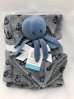 Hudson Baby Security Lovey and Blanket Set Octopus Plush Nautical Anchor Gray