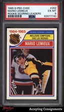 1985-86 O-Pee-Chee #262 Mario Lemieux League Leaders ROOKIE RC PSA 6 EX/MT