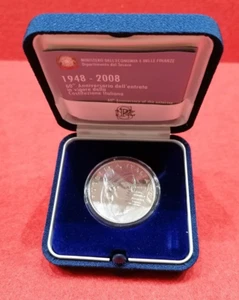 REP. ITA. 5 EURO FDC ENTRATA IN VIGORE DELLA COSTITUZIONE 1948 - 2008 ARG - Foto 1 di 4