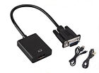 VGA Male Port To HDMI Monitor Output 1080P HD with Audio HDTV Video Converter