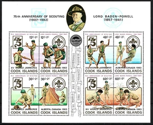 Islas Cook - 75 Años Scout Bloque 132 MNH 1983 Mi. 861-868 - Imagen 1 de 1
