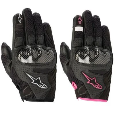 Alpinestars SMX-1 Air v2 Stella Ladies Motorcycle Bike Gloves Black Pink New - Image 1 of 2
