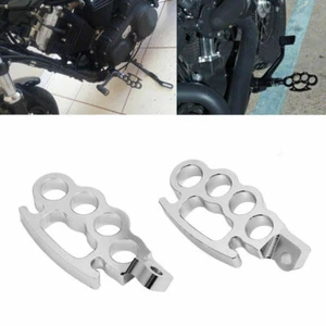 Moto Repose-Pieds Pedale Marchepieds Chrome Pour for Sportster Dyna V-Rod MS - Foto 1 di 5
