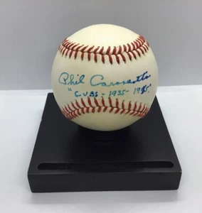 PHIL CAVARETTA Signed Baseball MLB Chicago Cubs Autograph Ball Auto Inscription - Picture 1 of 6