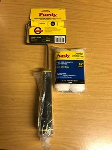 Purdy Jumbo Mini-Rollenrahmen Plus 2 x 4,5"" weiße Taubenfarbrollen 3/8"" Nickerchen - Bild 1 von 1