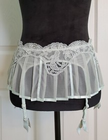 La Perla Lingerie Black Label Garter Stocking Suspender Belt Light Green Rare