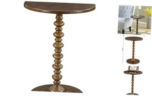 Palm Beach Spindle 17.75" Traditional Round End Living Room, Turned Espresso - Picture 1 of 6