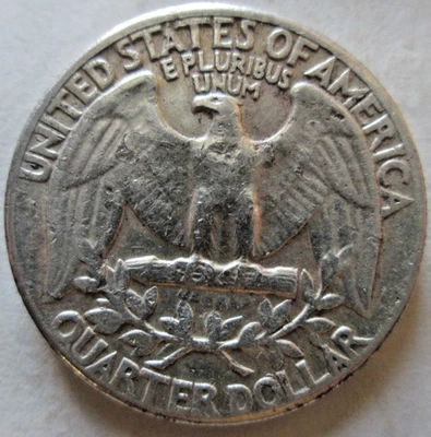 1963-P WASHINGTON TYPE B REVERSE QUARTER, 90% SILVER, XF/AU, CIRCULATED - Image 1 of 4