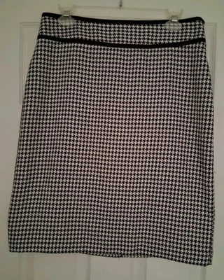 Falda para mujer "Covington Essentials", talla 10, patrón de bloques negro blanco, forrada Foto 1 de 4