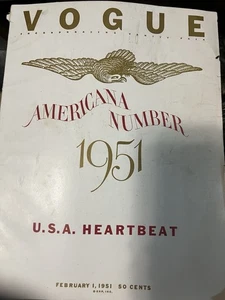 VOGUE magazine February 1, 1951-Americana USA Heartbeat-Fashion Dior Givenchy - Picture 1 of 10