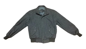 VTG Members Only By Europe Craft Gray Wool Bomber Jacket Sz 42 EUC - Picture 1 of 7