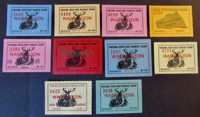 Virginia Bear Deer Damage Hunting Stamps - Washington County - Image 1 of 3