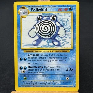 Poliwhirl - 38/102 - Base Set - Unlimited - Uncommon - Pokemon - WOTC - Played - Picture 1 of 3