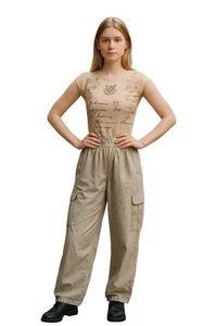 (C-85) Joggers Mujer Asos 4505 Talla 4 Color Beige - Imagen 1 de 8