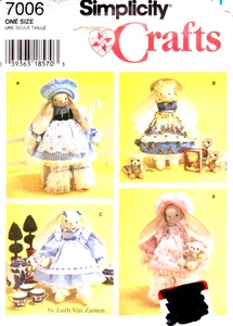 18-inch Bunny Rabbit Dolls & Clothes Simplicity Pattern 7006 Faith van Zanten - Picture 1 of 2