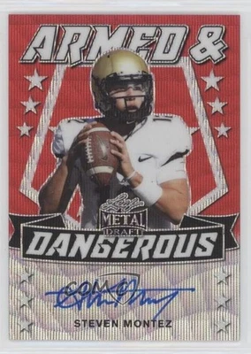 2020 Leaf Metal Draft Armed & Dangerous Red Wave /3 Steven Montez Rookie Auto RC - Image 1 of 2