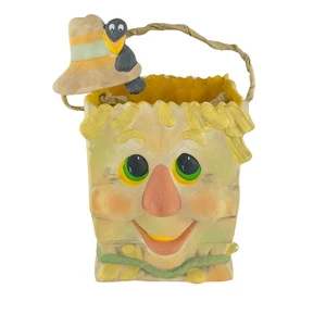 Vintage House of Lloyd Scarecrow Treat Bag Ceramic Fall Halloween Farm Decor - Picture 1 of 17