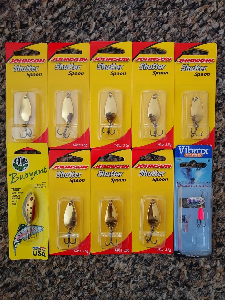 Berkley Johnson 快门勺 Thomas 浮力蓝色狐狸 Vibrax 钓鱼诱饵 批量 — 第 1/1 张图片