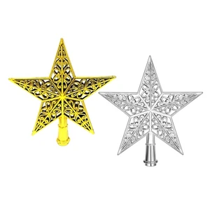 2Pcs Hollowed-out Christmas Tree Sparkle Star Glittering Hanging Xmas Tree - Picture 1 of 11