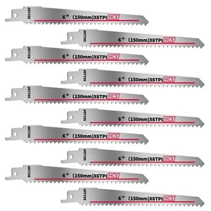 10x Profi Säbelsägeblatt HCS Holz Plastik Sägeblätter 6TPI 15CM S611DF für Bosch - Bild 1 von 12