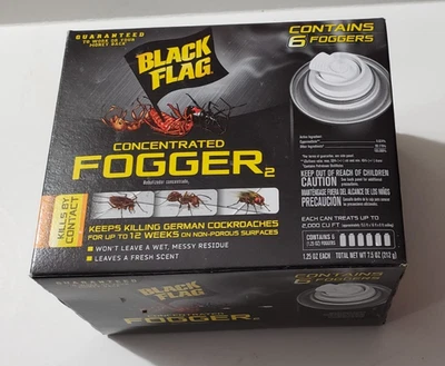 Un paquete de seis nebulizador concentrado interior bandera negra 2, mata cucarachas pulgas insectos Foto 1 de 4