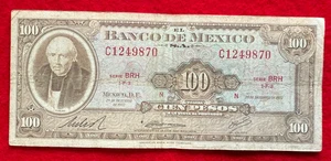 1972 Mexico 100 Pesos Miguel Hidalgo Banknote Paper Money ABN SERIE BRH C1249870 - Picture 1 of 2