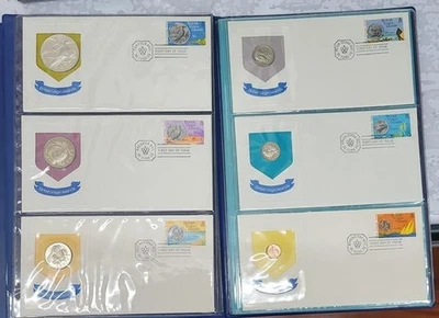 1973 Ilhas Virgens Britânicas 6 conjunto à prova de moedas com capas de 1º dia - Imagem 1 de 4