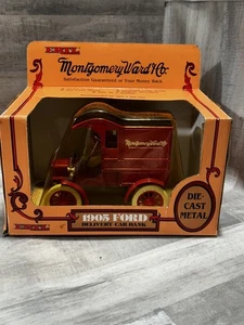 Ertl 1905 Ford Delivery Car Bank Montgomery Ward Co Die-Cast Metal 1/25 Neu in OVP - Bild 1 von 4