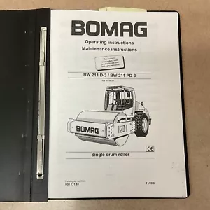Bomag BW211 D-3/PD-3 OPERATING MAINTENANCE MANUAL OPERATION COMPACTOR GUIDE BOOK - Picture 1 of 5