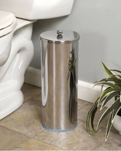 HUJI Stainless Steel Toilet Paper Canister Holder For Bathroom Storage - Picture 1 of 4