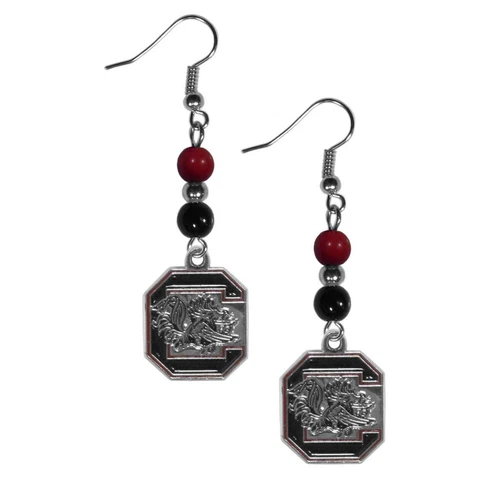 South Carolina Gamecocks Dangle Earrings (Fan Bead) NCAA Licensed Jewelry Cover