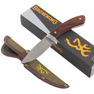 Browning Brown Wood Handle Skinner Fixed Blade Knife Skinning - Picture 1 of 4