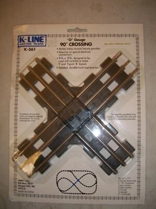 K-LINE K-361 "0" GAUGE 90 DEGREE CROSSING BLACK NOS - Picture 1 of 1