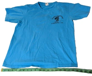 VTG Al Asad Air Base Desert Operations Graphic Shirt Blue Military Medium Sandhu - Picture 1 of 12