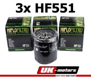 3x Hiflo Filtro Olio HF551 per Moto Guzzi Norge 1200 ABS - Picture 1 of 1