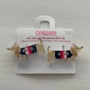 Gymboree Girls Dachshund Sweater Hair Clips New - Picture 1 of 4