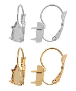 Messing- Ohrhaken Ohrringe für 4322 Teardrop Strass Kristalle 10mm - Bild 1 von 5