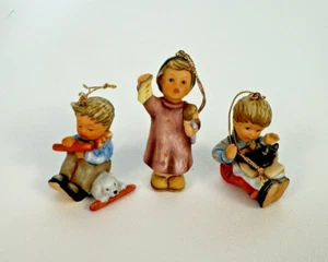 Studio Hummel Set of 3 Christmas Ornaments #96033 Goebel with COA - Picture 1 of 24